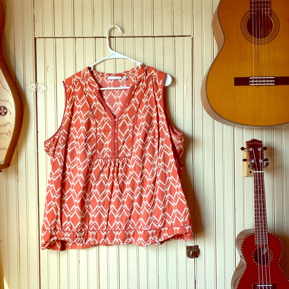 Plus Size Tank Blouse in Tribal Print